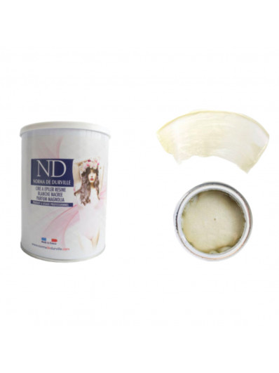 Pot De Cire Resine 800gr  Blanche Nacree Parfum Magnolia