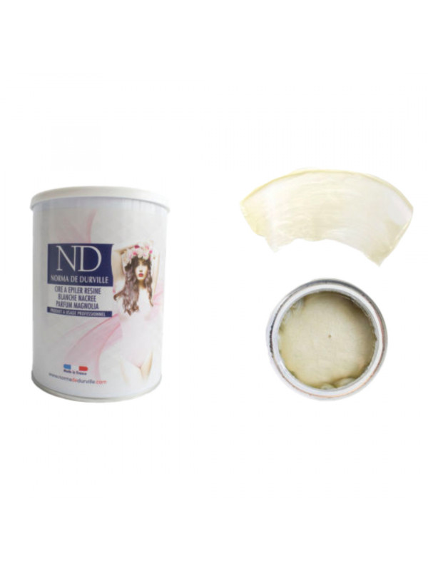 Pot De Cire Resine 800gr  Blanche Nacree Parfum Magnolia NOR5517 RCos