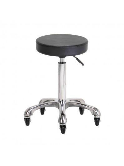 Tabouret Base Aluminium Et Roulettes Anti-Cheveux
