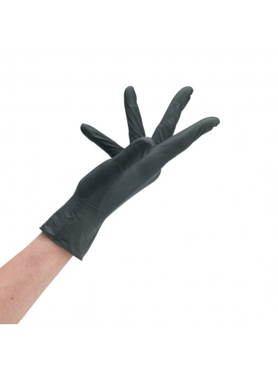 Gants Nitrile Noir 100 Pièces Jetables Large